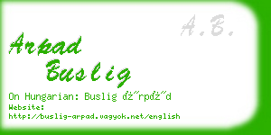 arpad buslig business card